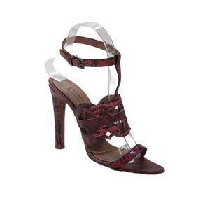 Alaia Womens Animal Print Strappy Ankle Buckled Stiletto Heels Pink Size 6.5